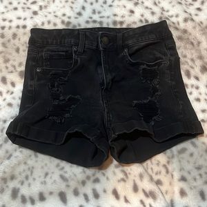 black Aeropostale high rise midi shorts